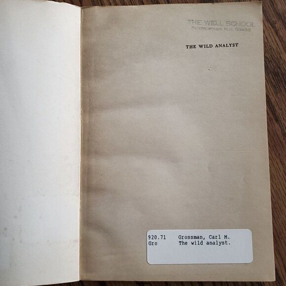 Vintage The Wild Analyst Carl M Sylva Grossman Biography Psychoanalysis History - Picture 3 of 8